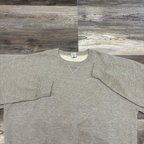 Vintage Y2K Russell Athletic Heather Gray Mens 2XL Blank Crewneck Sweatshirt - Picture 3 of 11